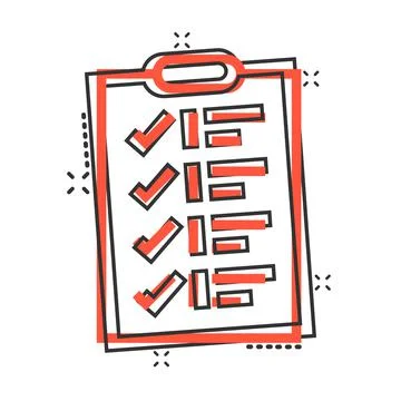 To do list icon in comic style. Document checklist cartoon vector illustratio Stock Illustration