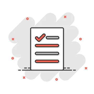 To do list icon in comic style. Document checklist cartoon vector illustratio Illustrazione stock
