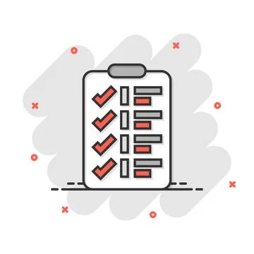 To do list icon in comic style. Document checklist cartoon vector illustratio Stock Illustration
