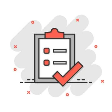 To do list icon in comic style. Document checklist cartoon vector illustratio Stock Illustration