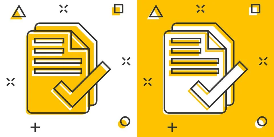 To do list icon in comic style. Document checklist cartoon vector illustratio Stock Illustration