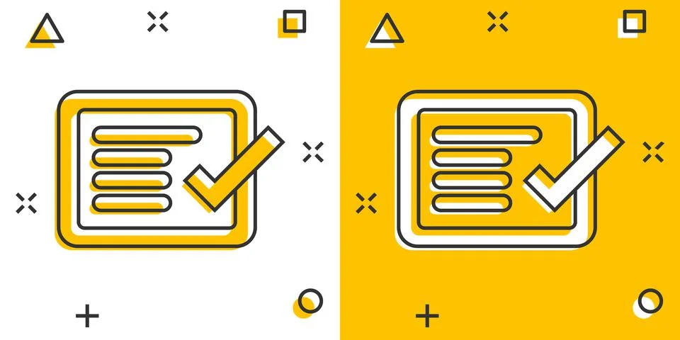 To do list icon in comic style. Document checklist cartoon vector illustratio Stock Illustration