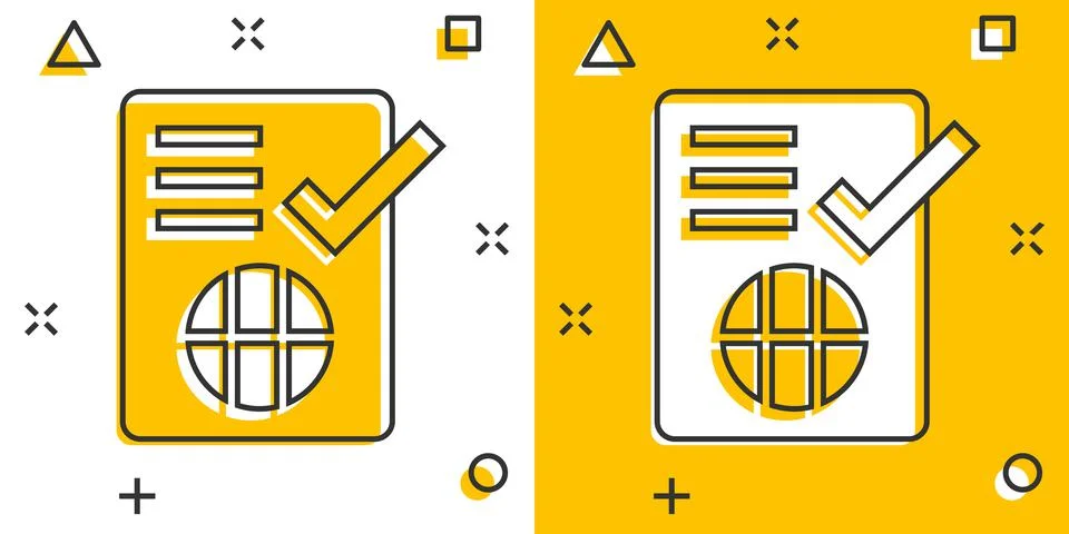 To do list icon in comic style. Document checklist cartoon vector illustratio Stock Illustration