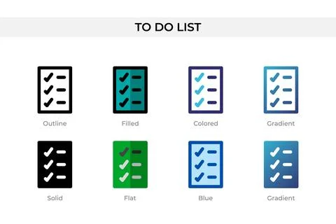 To Do List icon in different style. To Do List vector icons designed in out.. Stock-Illustration