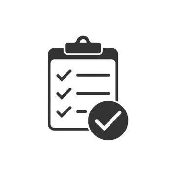 To do list icon in flat style. Document checklist vector illustration on whit Stock Illustration