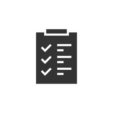 To do list icon in flat style. Document checklist vector illustration on whit Illustrazione stock