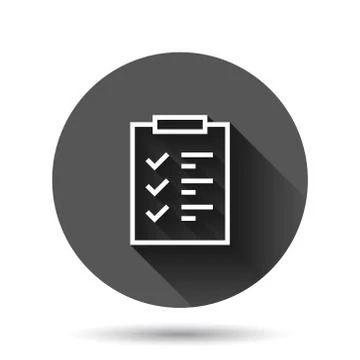 To do list icon in flat style. Document checklist vector illustration on blac Stock Illustration