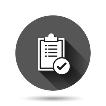 To do list icon in flat style. Document checklist vector illustration on blac Stock Illustration