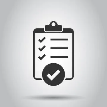 To do list icon in flat style. Document checklist vector illustration on whit Stock Illustration