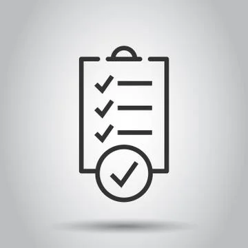 To do list icon in flat style. Document checklist vector illustration on whit Stock Illustration