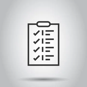 To do list icon in flat style. Document checklist vector illustration on whit Stock Illustration