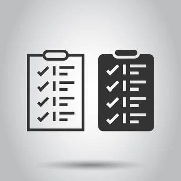 To do list icon in flat style. Document checklist vector illustration on whit Stock Illustration