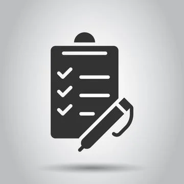 To do list icon in flat style. Document checklist vector illustration on whit Stock Illustration