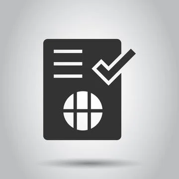 To do list icon in flat style. Document checklist vector illustration on whit Stock Illustration