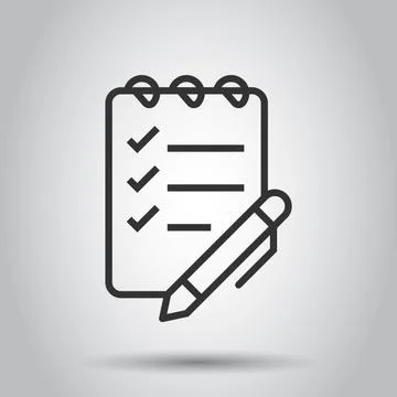 To do list icon in flat style. Document checklist vector illustration on whit Stock Illustration