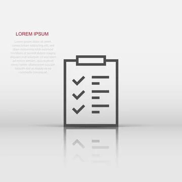 To do list icon in flat style. Document checklist vector illustration on wh.. Stock Illustration