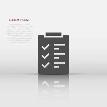 To do list icon in flat style. Document checklist vector illustration on wh.. Stock Illustration