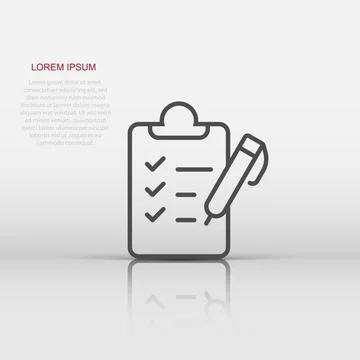To do list icon in flat style. Document checklist vector illustration on wh.. Stock Illustration