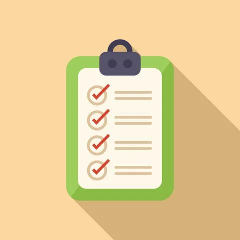 To do list icon flat vector. Work artwork Illustrazione stock