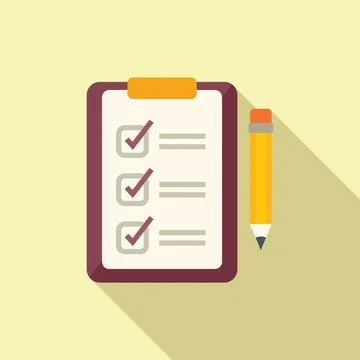 To do list icon flat vector. Exam test Stock Illustration