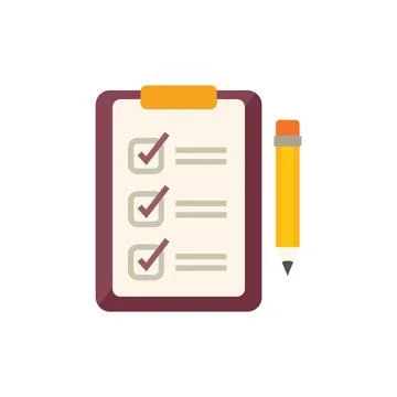 To do list icon flat vector. Exam test Stock Illustration