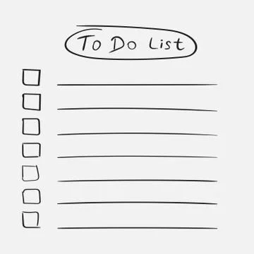 To do list icon with hand drawn text. Checklist, task list vector illustratio Illustrazione stock