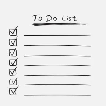 To do list icon with hand drawn text. Checklist, task list vector illustratio Illustrazione stock