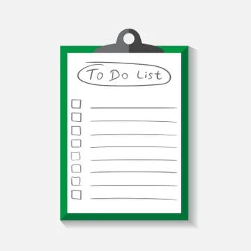 To do list icon with hand drawn text. Checklist, task list vector illustratio Stock Illustration