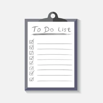 To do list icon with hand drawn text. Checklist, task list vector illustratio Illustrazione stock