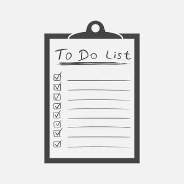 To do list icon with hand drawn text. Checklist, task list vector illustratio Illustrazione stock