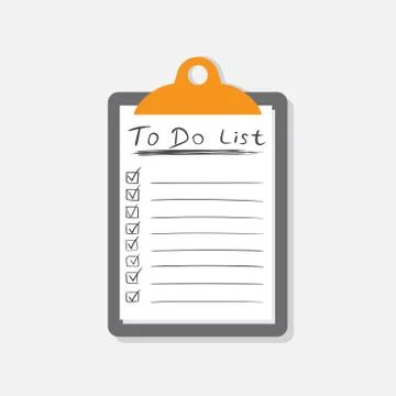 To do list icon with hand drawn text. Checklist, task list vector illustratio Illustrazione stock