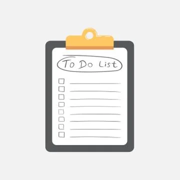 To do list icon with hand drawn text. Checklist, task list vector illustratio Stock Illustration