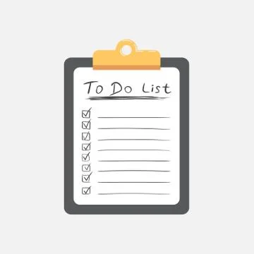 To do list icon with hand drawn text. Checklist, task list vector illustratio Illustrazione stock