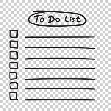 To do list icon with hand drawn text. Checklist, task list vector illustratio Stock Illustration