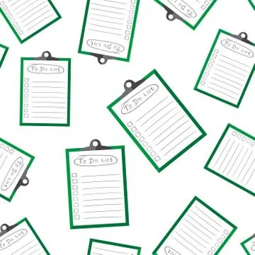 To do list icon with hand drawn text seamless pattern background. Business fl Stock Illustration