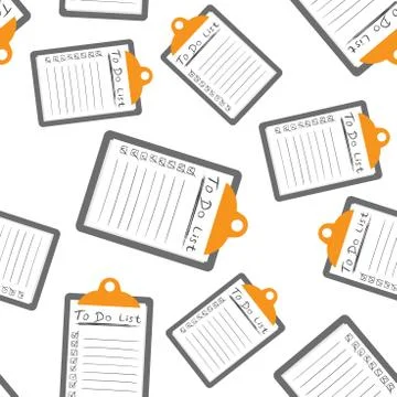 To do list icon with hand drawn text seamless pattern background. Business fl Stock Illustration