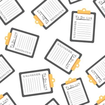 To do list icon with hand drawn text seamless pattern background. Business fl Illustrazione stock
