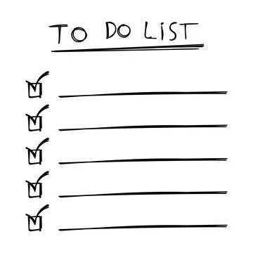 To do list icon with hand drawn text. Checklist, task list. Vector illustrati Stock Illustration