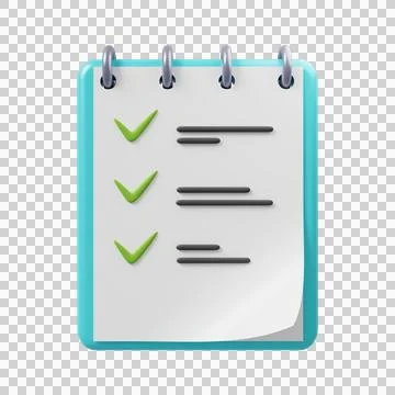 To-do list icon. Notepad with completed to-do list. 3D rendering Stock Illustration
