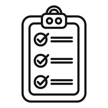 To do list icon outline . Work artwork Illustrazione stock