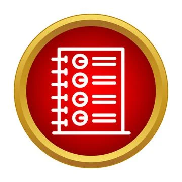 To do list icon on red circle button Stock Illustration