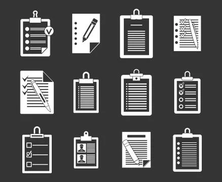 To do list icon set grey vector Stock Illustration