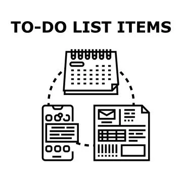 To do list items concept vector illustration Stock Illustration
