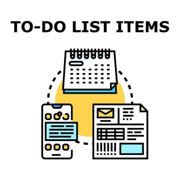 To do list items concept vector illustration Stock Illustration