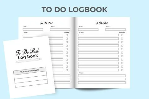 To-do list KDP interior. To-do list logbook and Task tracker. Task planner no Stock Illustration