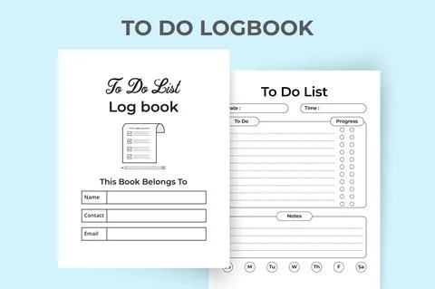 To-do list KDP interior. KDP interior work list journal. To-do list logbook a Stock Illustration