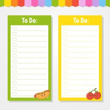 To do list for kids. Empty template. The rectangular shape. Isolated color ve Stock Illustration