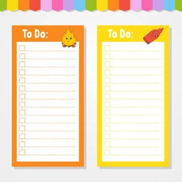 To do list for kids. Empty template. The rectangular shape. Isolated color ve Stock Illustration