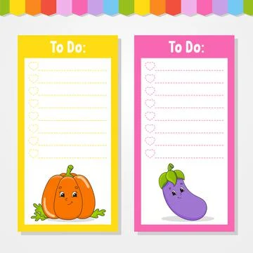To do list for kids. Empty template. The rectangular shape. Isolated color ve Stock Illustration