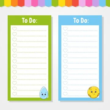 To do list for kids. Empty template. Drop and moon. The rectangular shape. Is Stock Illustration